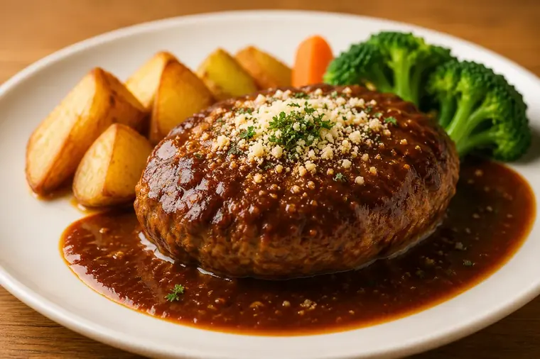 肉汁たっぷりのイタリアンハンバーグ