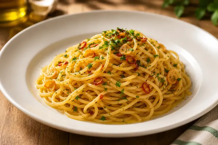 自家製生パスタのペペロンチーノ